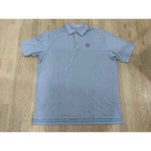 PETER MILLAR Summer Comfort Blue Striped Medinah Country Club Polo Sz XXL 2XL